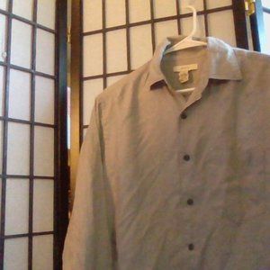 Linen Beige Men's Button Down Shirt